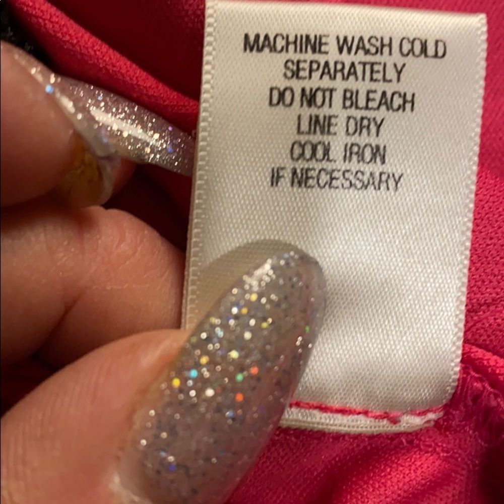 Lace Cocktail Dress Black Lace Deep Pink‎ sz L - Picture 10 of 11